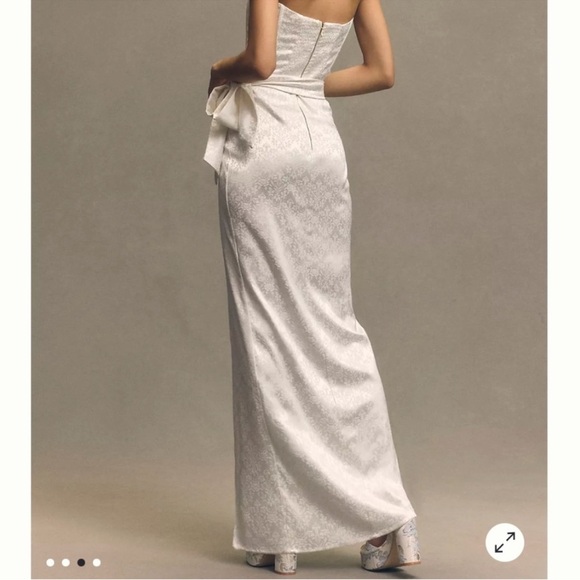 V. Chapman June Corset Jacquard Front-Slit Gown - Picture 2 of 10